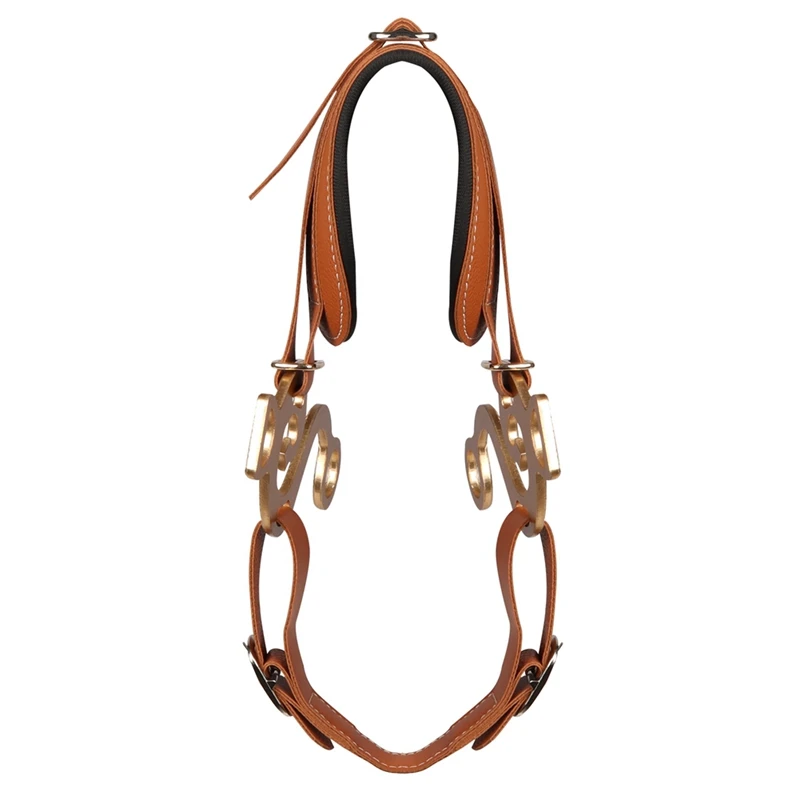 

Horse Bit Brown Bridle Leather Padded English Western Adjustable Nose Curb Chain Horse Riding Equestrian Equipment