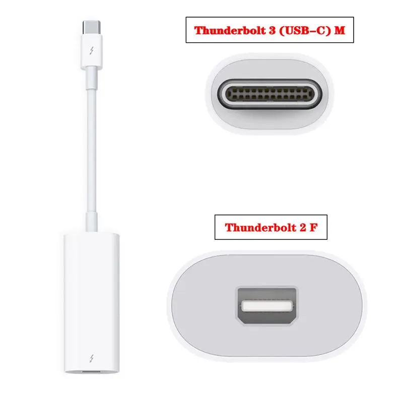 Thunderbolt 3 (USB-C) Male to Thunderbolt 2 Female Interface Adapter 40Gbps Multifunctional 100W Power 5K 60hz Connection Cable