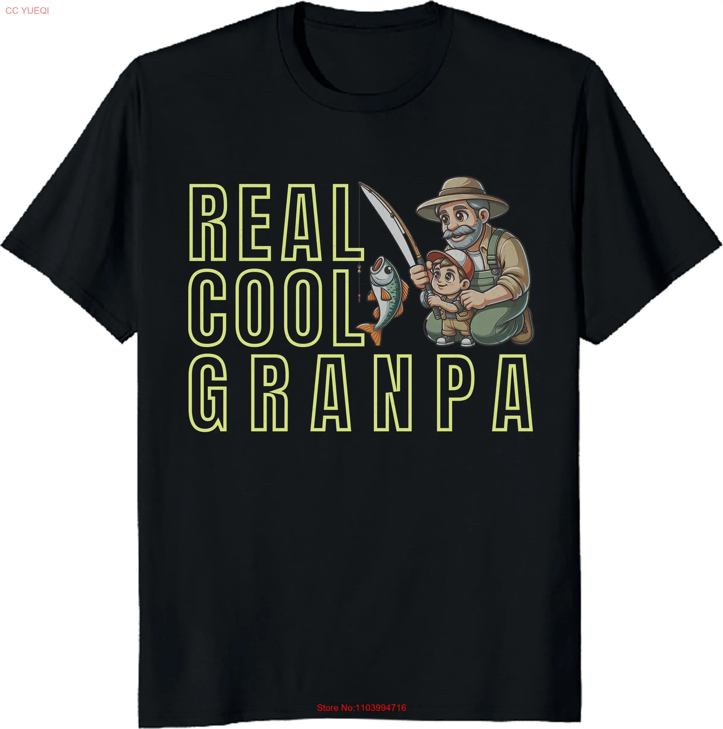 Funny Fishing Vintage Reel Cool Grandpa T Shirt long or short sleeves