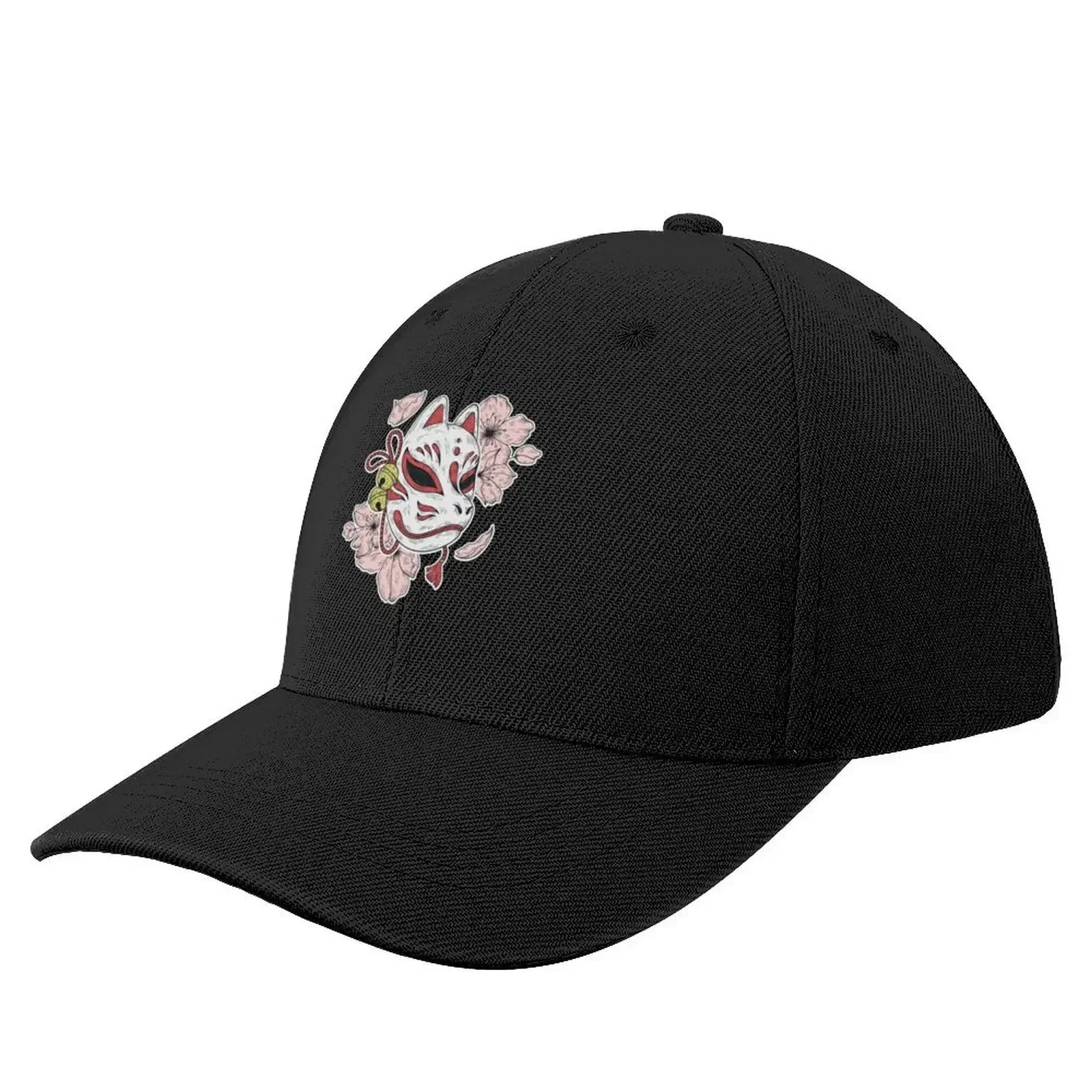 Japanese kitsune mask and sakura flower Baseball Cap Golf Hat Man Golf Hats For Men Women's
