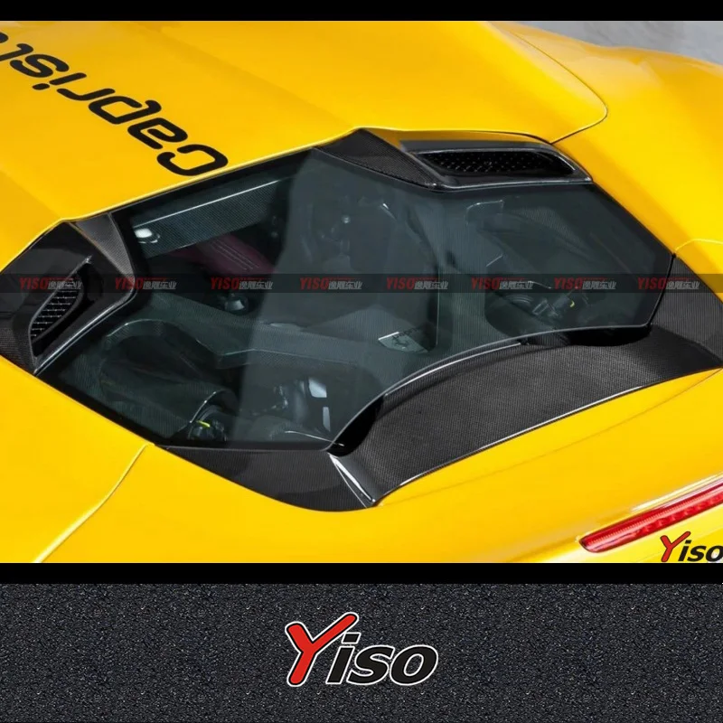 Suitable for 488 spider modify Capristo carbon fiber transparent tail cap rear engine hood rear engine hood