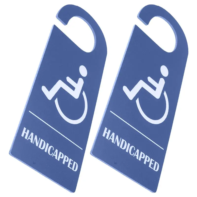 Upgraded 2 Pack Handicap Parking Sign 8.5 X 3.5 Inch, Blue Reserved Parking Wheelchair Reserved Parking Tag
