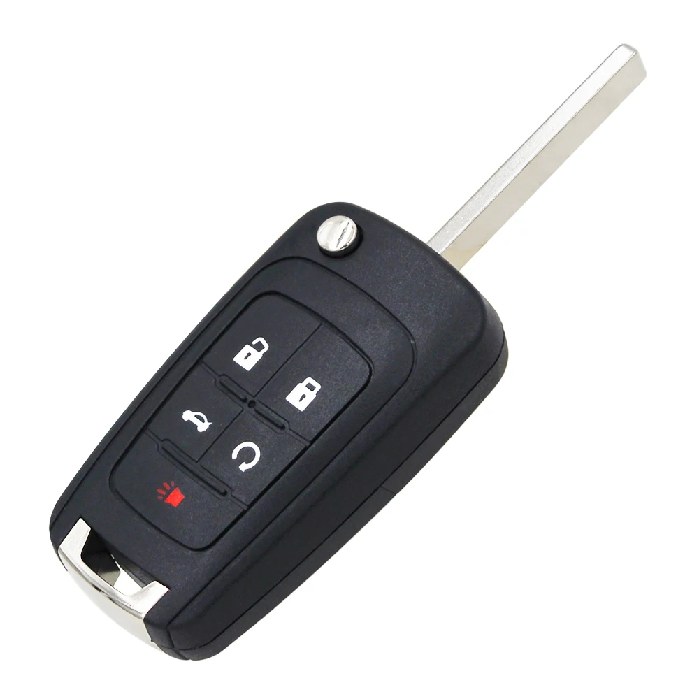 Ecusells 5 Button Keyless Go Flip Remote Key Fob 433MHz ID46 Chip for Chevrolet Cruze Camaro Equinox Impala Malibu Spark Volt