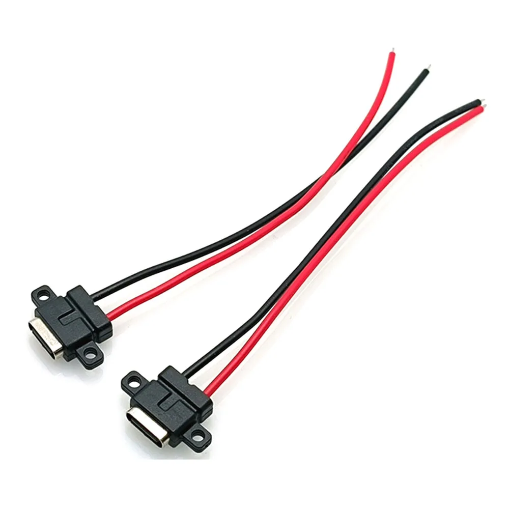 

USB Type C Waterproof Connector Welding Wire Female Socket High Current Fast Charging Type-c Power Port Charging Interface Jack