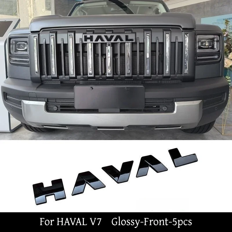For GWM HAVAL V7 2026 Black Logo Emblems Raptor Front Network Trunk Rear Sticker Body Decal Car Accessories