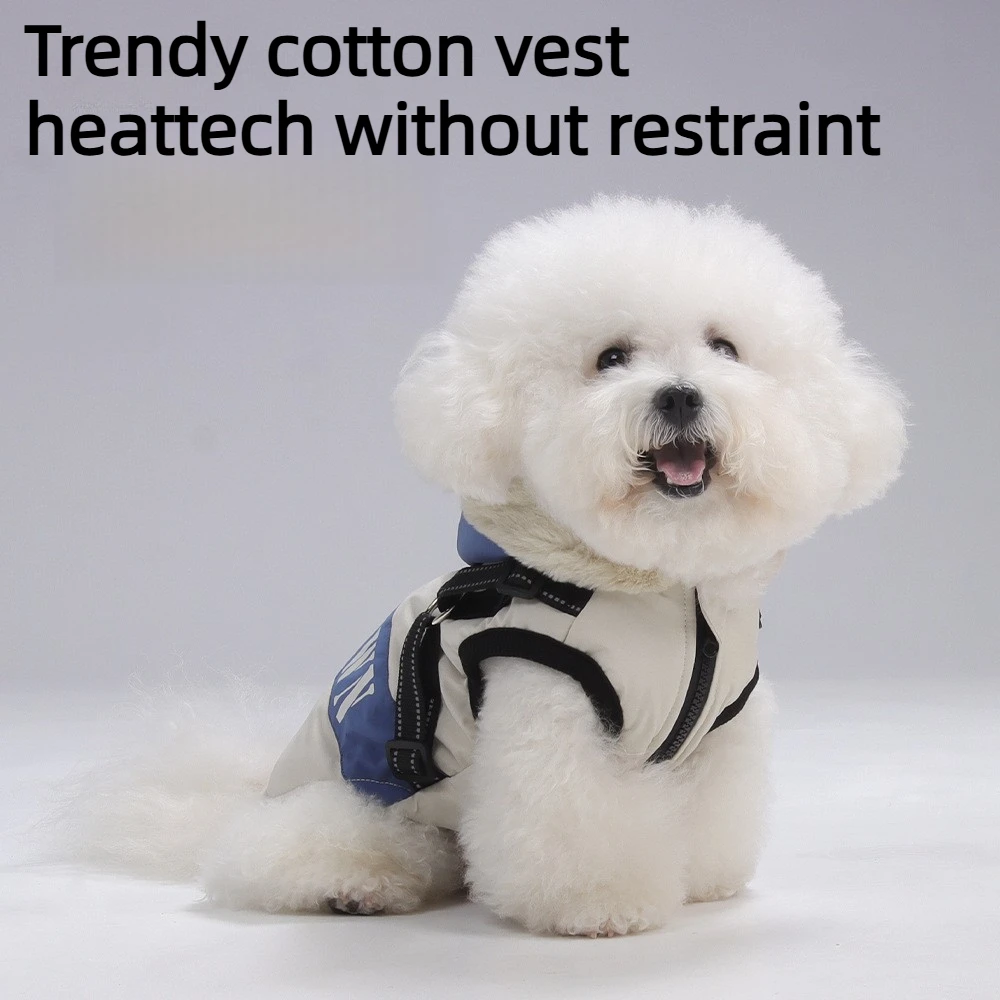 

Dog Clothes Winter Reflective Teddy Bichon Small Medium Dog Jacket with Leash Hole