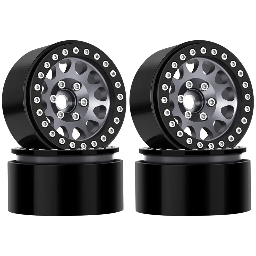 

GLOBACT Алюминиевые колеса 1,9 с бисером, набор ободов колес для радиоуправляемого автомобиля для 1/10 RC Crawler TRX4 TRX6 Axial SCX10 Redcat (4 шт.)