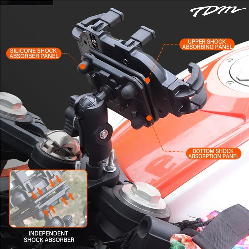 For Yamaha TDM 850 1991-2001 TDM 900 2002-2025 Motorcycle shock absorber GPS 360 ° adjustable phone holder