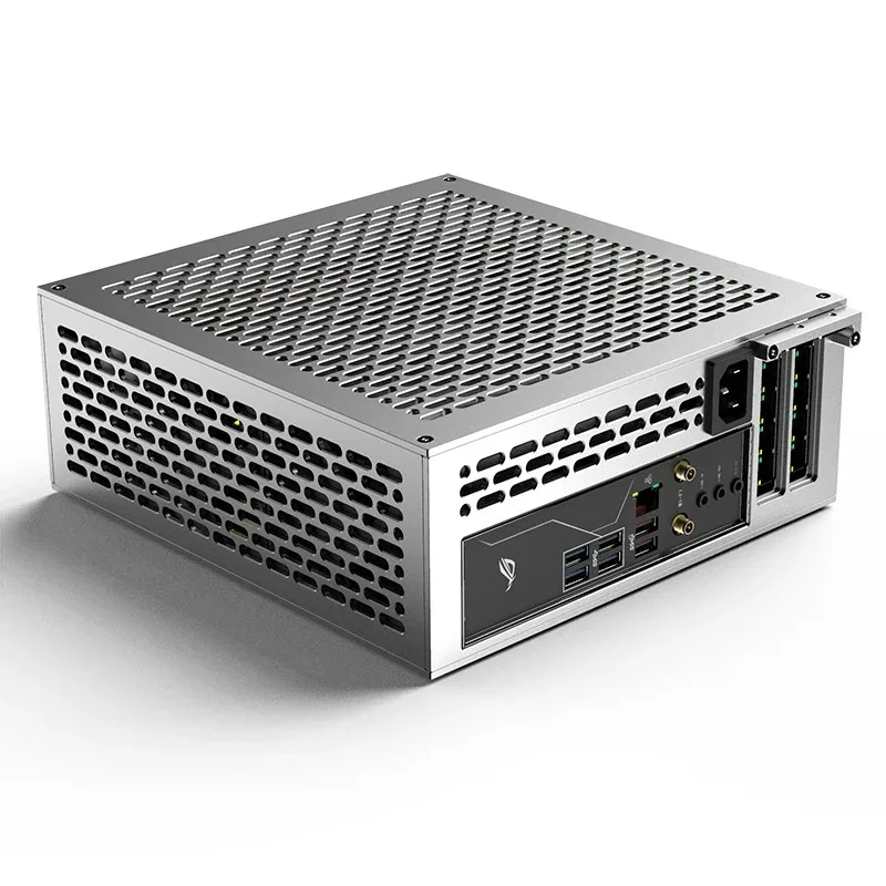 A24-V5 5L Mini ITX PC-Gehäuse Kleiner Formfaktor Desktop-Gehäuse Dual-GPU-Steckplatz Mit 1U Einzelausgang-Netzteil Dual-GPU-Steckplatz