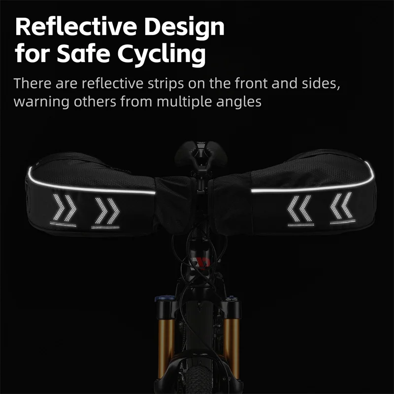 West biking luva para guidão de bicicleta, lã polar, inverno, à prova de vento, térmica, mtb, barra de bicicleta de estrada, luvas reflexivas para