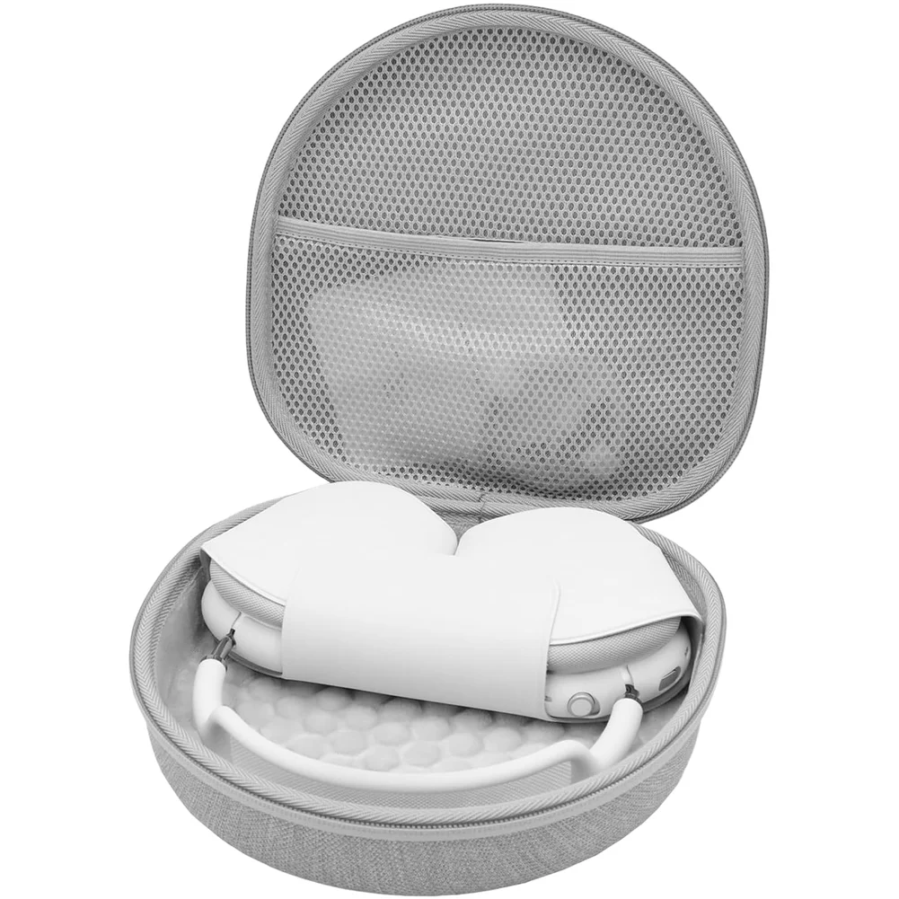 

Коробка для хранения наушников AirPods Max с силиконовыми накладками для ушей и сетчатым карманом, светло-розовый жесткий чехол для наушников