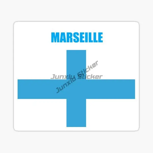 Stiker mobil Marseille kota Perancis cocok untuk lemari es koper komputer sepeda motor helm bumper stiker vinil