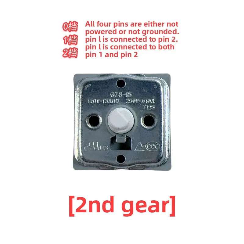 1PCS for Midea electric heater four three gears rotary switch, electric oil heating GZS-15 gear temperature control knob