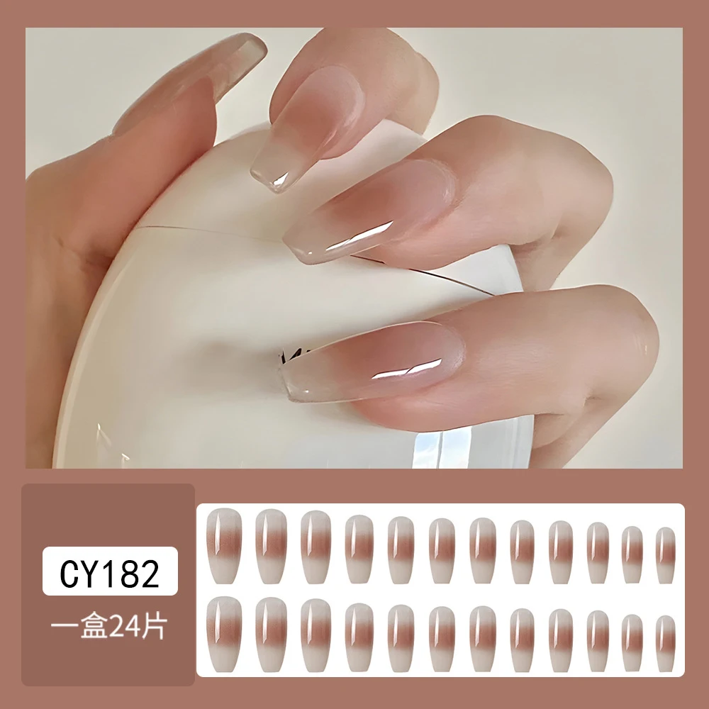 24 pezzi bara unghie finte cuore diamante modello francese unghie finte di media lunghezza modello completamente finito toppe per nail art per ragazze