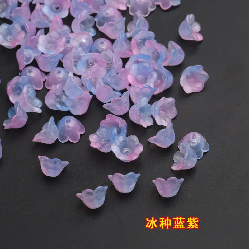 10-50pcs 12mm Colorful Flower Lampwork Beads Trumpet Flower Glass Beads For Jewelry Making Hairpin Handmade DIY Accessories