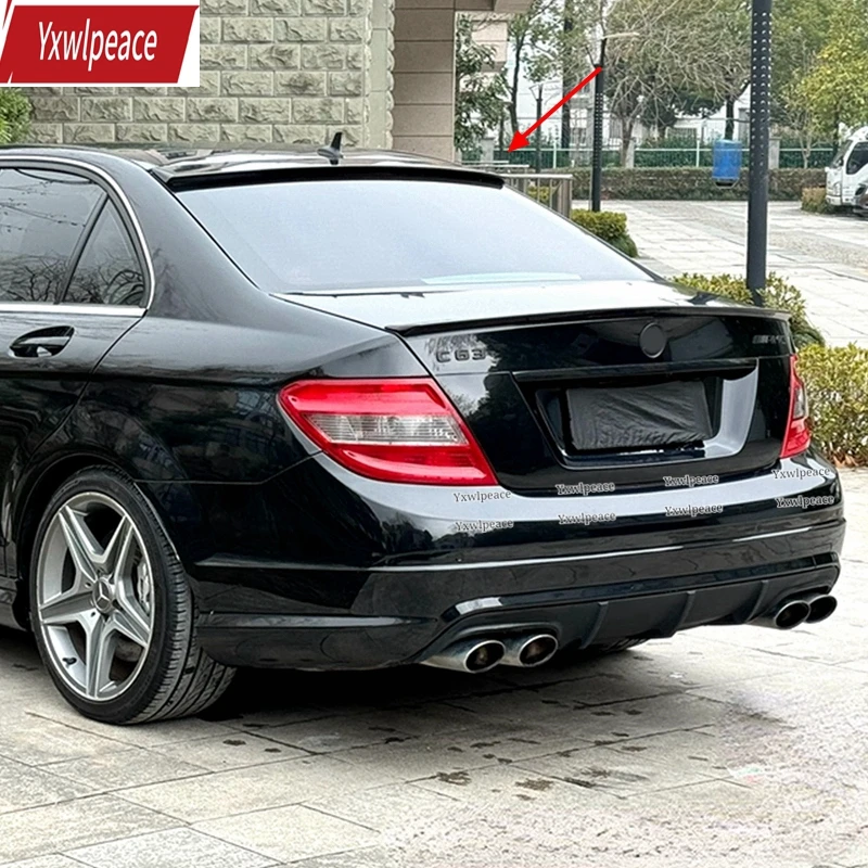 

For Benz C-class W204 Roof Spoiler 2008-2013 High Quality ABS Glossy Black and Carbon Fiber Look Car Rear Wing Spoiler