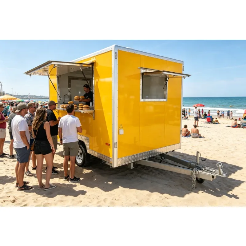 Popular Mobile Food Trailer Streets Convenient Snack Food Truck