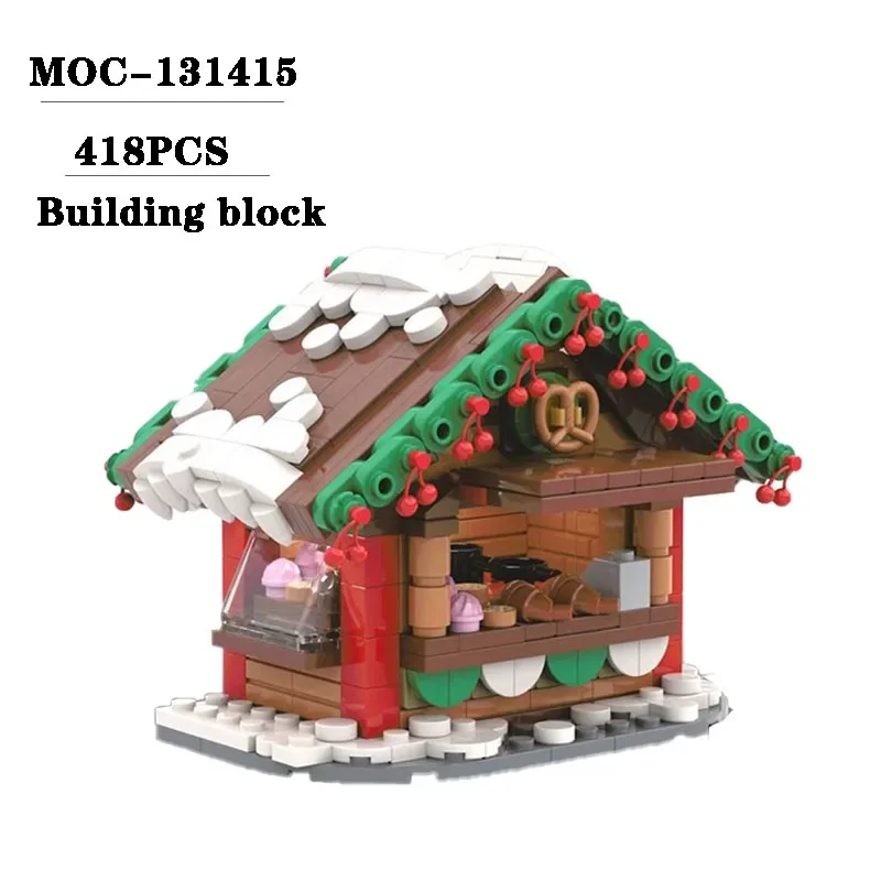 

Building Block MOC-131415 Christmas Snack Stand Building Model Decoration 418PCS Boys' Toys Children's Birthday Christmas Gift