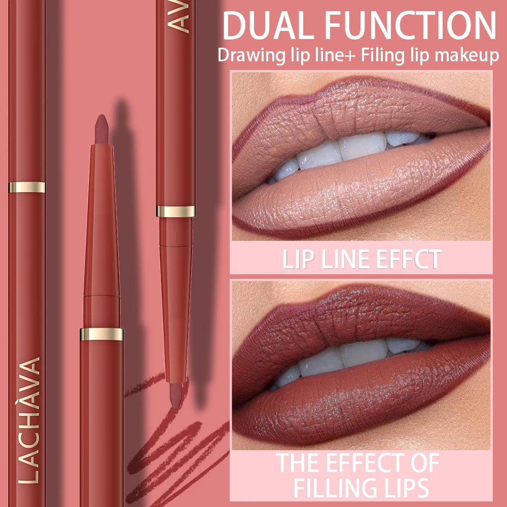 Matita per labbra nude opaca impermeabile a lunga durata: alta pigmentazione, retrattile, applicazione liscia, aspetto naturale