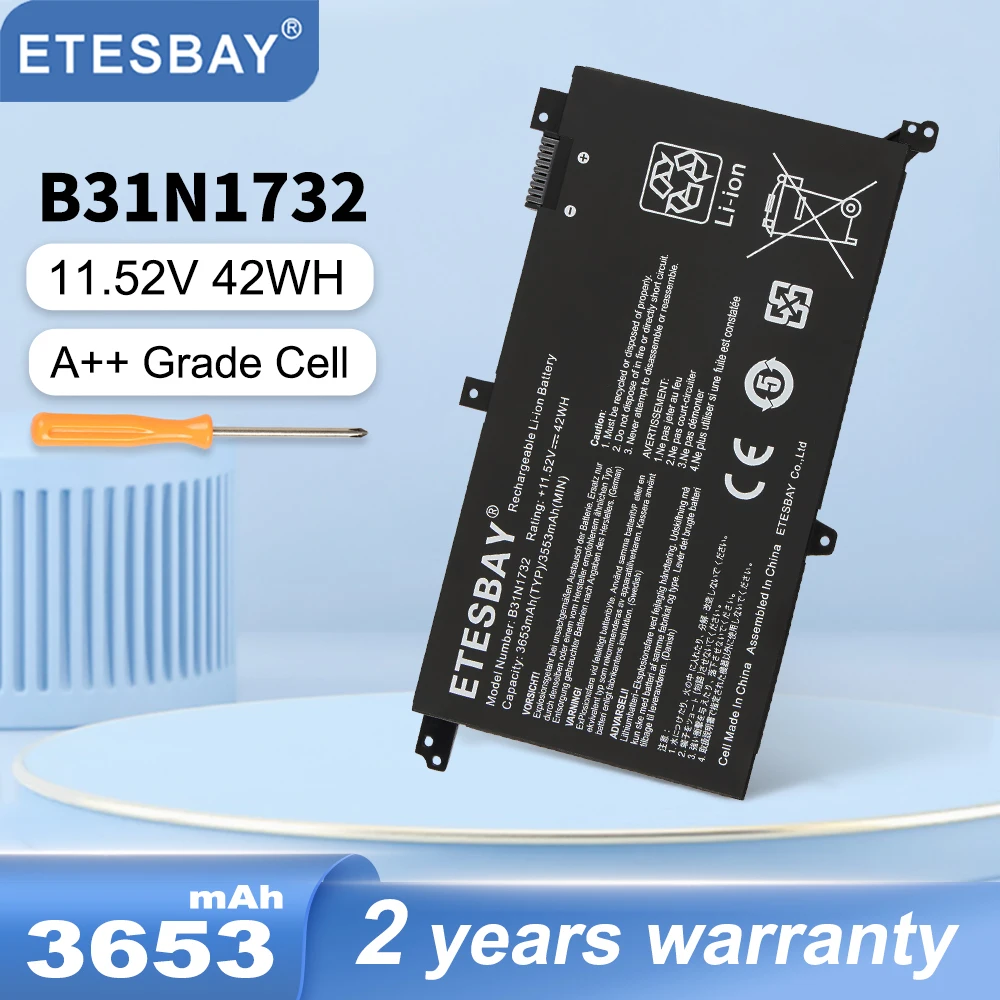 ETESBAY B31N1732  42WH Laptop Battery For Asus Vivobook S14 S430FA-EB021T S430UA-EB015T/Mars15 Series 0B200-02960400 3ICP5/57/81