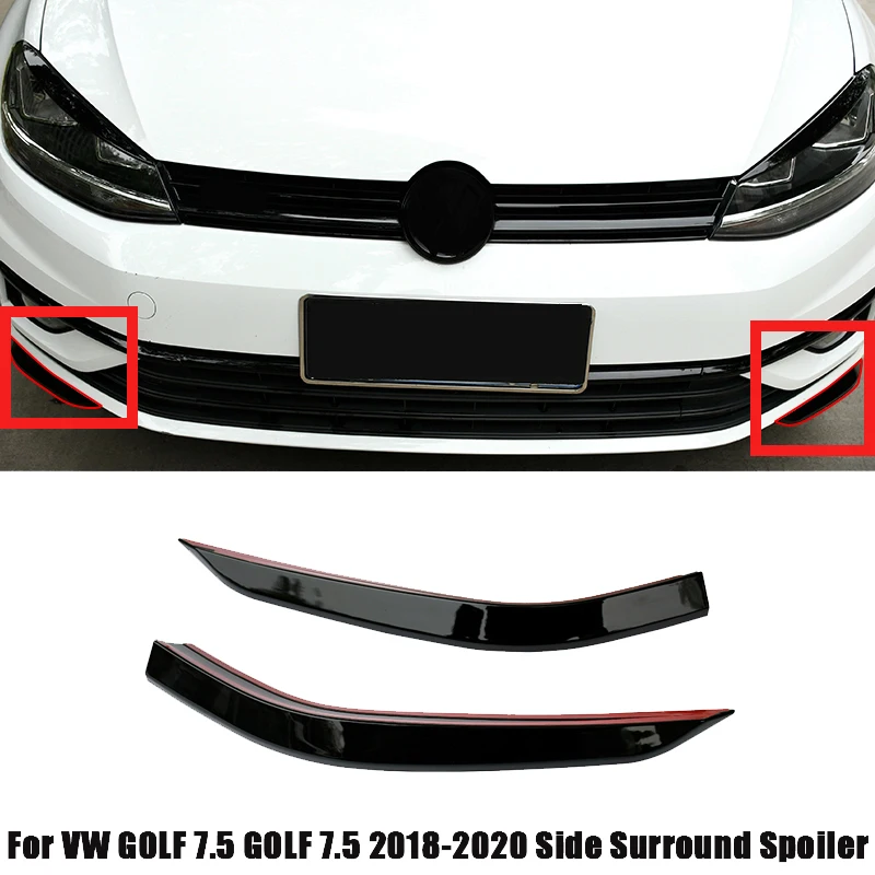 For Golf 7.5 7.5 2018-2020 Car Front Bumper Lip Shovel Side Surround Spoiler