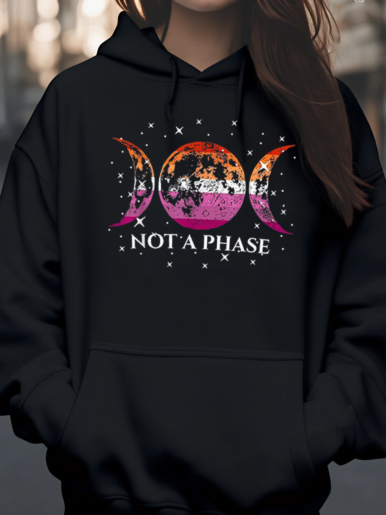 

Толстовка с капюшоном и принтом фаз луны, костюм на Хэллоуин, повседневная одежда для женщин