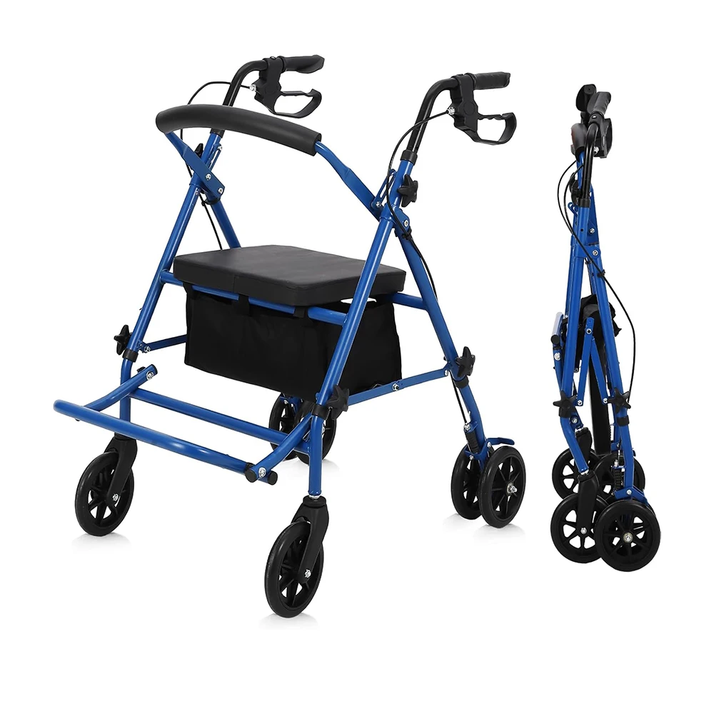 

Rollator Walker for Seniors with Seat, 3 in 1 Walker Wheelchair Combo, Transport Wheelchair Medical Walker All Terrain for Adult