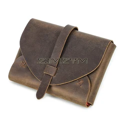 Leather Bible Cover Protective Book Cover Case Bag for (150x105mm) with Pull-out closure Belt, Protective Storage for Journal