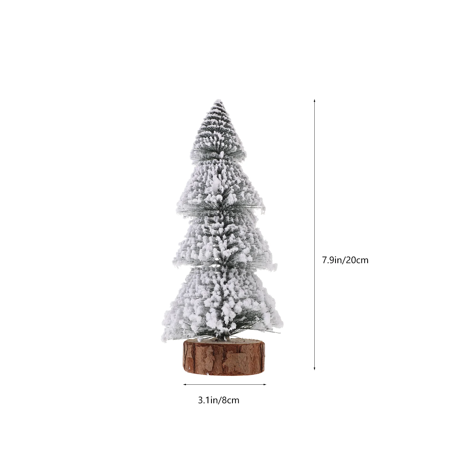 4 Pcs Artificial Christmas Tree Ornaments Decorations Mini Pine Needle Tower Flocked Cedar Tabletop Flocking Xmas