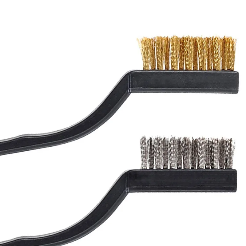 1/6/9pcs Wire Brass Brush 170mm Mini Brushes Micro Steel Brass Rust Remover Paint Remove Metal Scrubbing Polishing Burring Brush