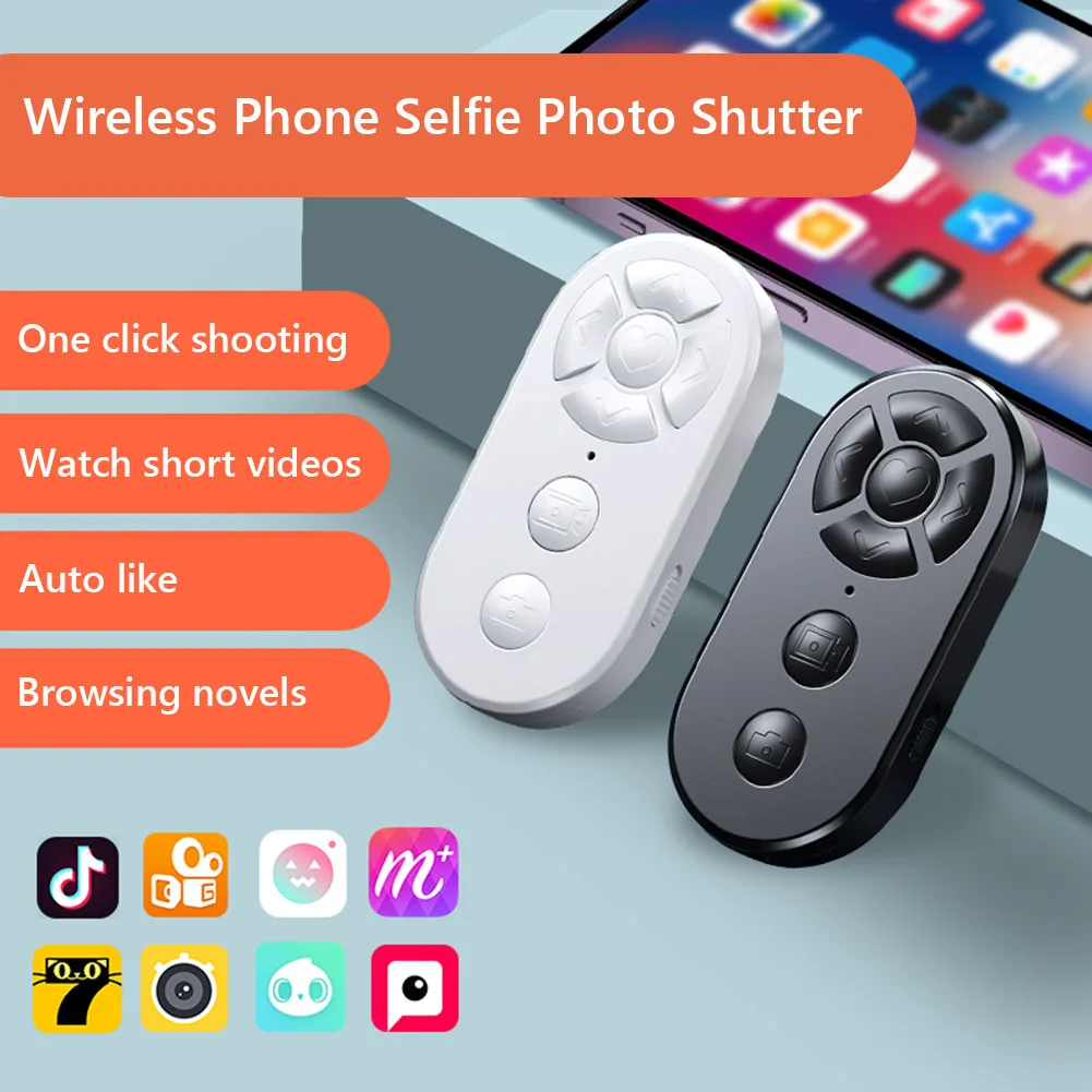 7 Buttons Wireless Phone Selfie Photo Shutter Bluetooth-Compatible Page Turner for  Video Selfie Stick Camera Controller