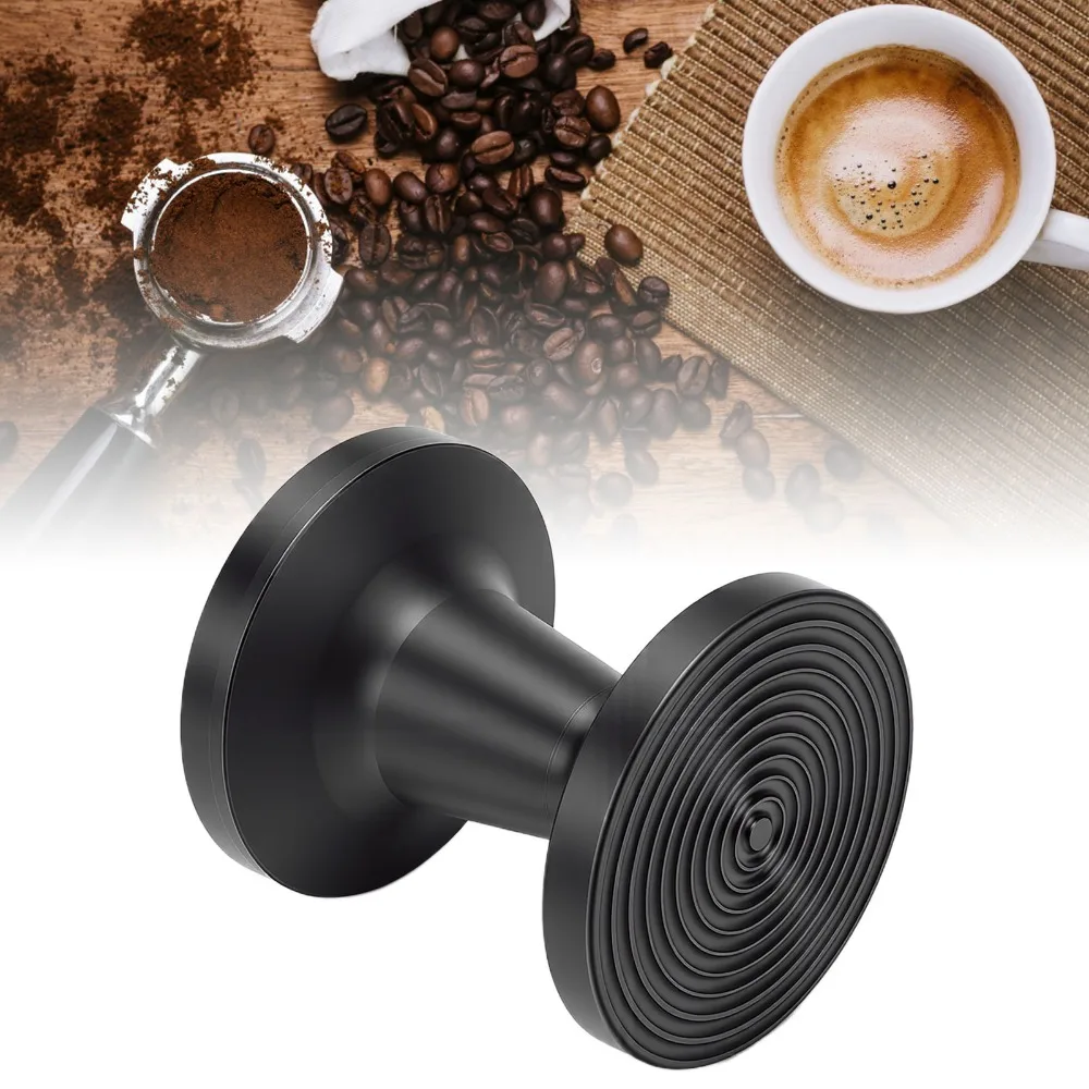 Dual Sided Coffee Tamper PP Material 51mm Size Coffee Powder Press Hammer Black Color Flat Thread Base Coffee Ground Press Tool
