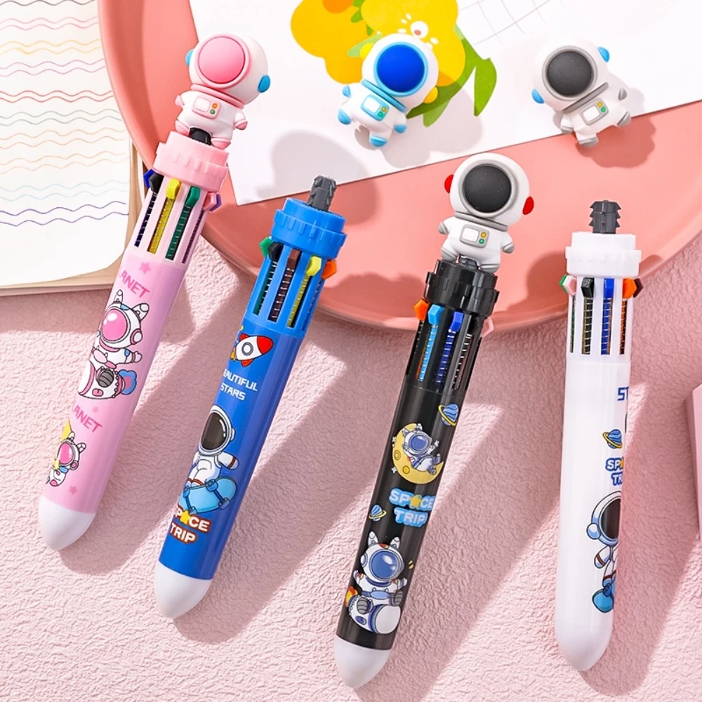 Cartoon Astronaut 10 Color Ballpoint Pen Student Creativity Spaceman Cute Press Hand Account