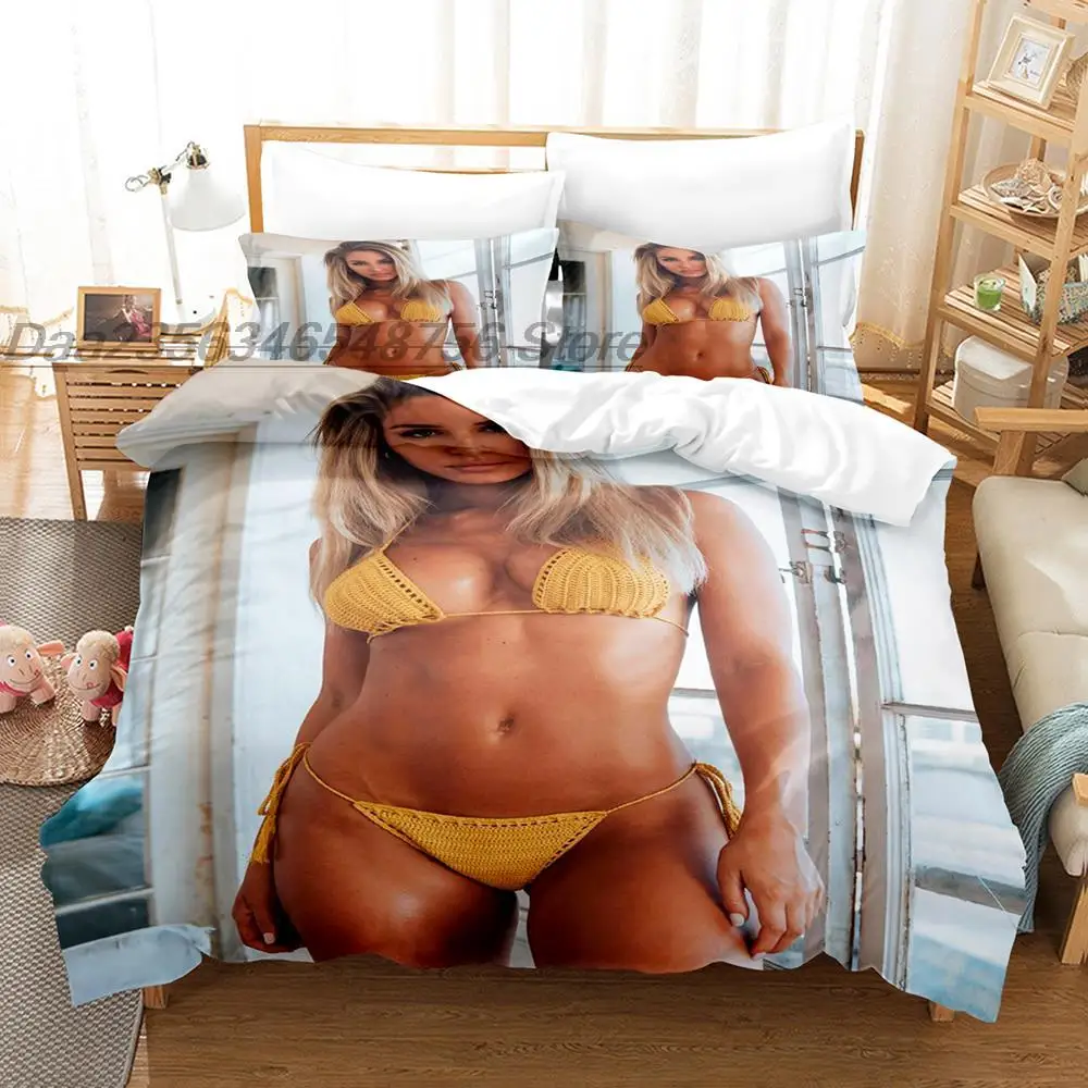 Bikini Gilr Bedding Set Single Twin Full Queen King Size Bed Set Aldult Bedroom Duvetcover Sets Kawaii Sexy Big Breasts Camas