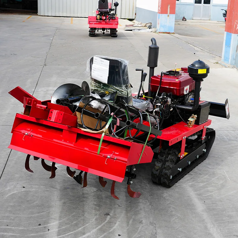 Plough Machine 4 Wheel Drive Garden Tiller Agriculture Cultivator  Crawler Cultivator