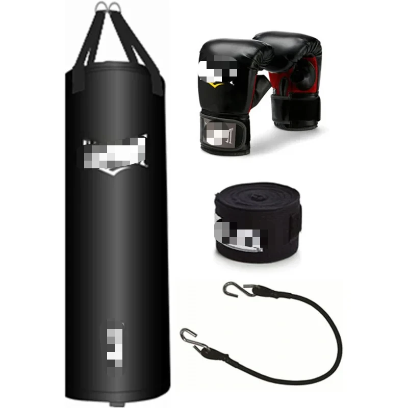 

CCJEverlast Leather Heavy 70 Pound Punching Bag with Chain and Swivel Assembly,5 Ounce MMA Kickboxing Gloves and 180-Inch Boxing