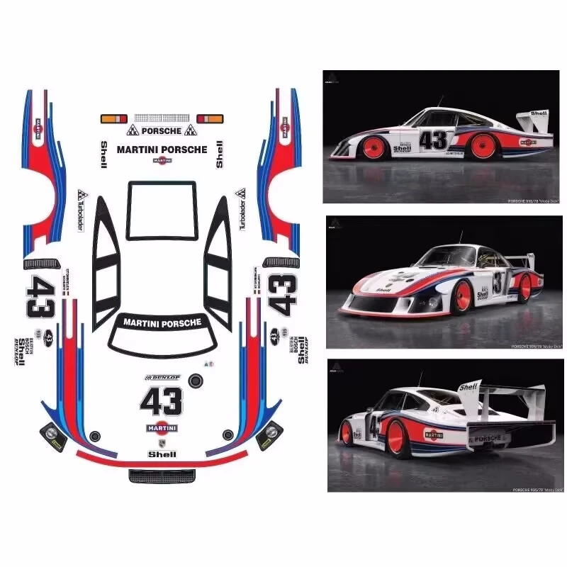 TC935 1/10 On Road Shell Body Porsch 935 Martini Racing Model for Rc Drift Car Toys Tamiya/Hsp/Kyosho 3R Chassis 258mm