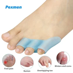 Pexmen 2/4Pcs Pinky Toe Separator Gel Toe Protectors for Curled and Overlapping Toes Little Toe Spacer for Friction Blister