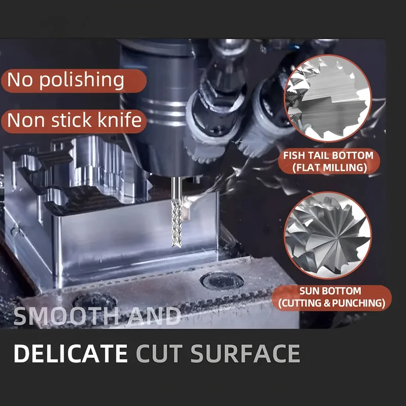 コーン形状超硬ソリッドエンドミル、3.175-10mmシャンク、DIY PCB/ベークライト/グラスファイバールータービット