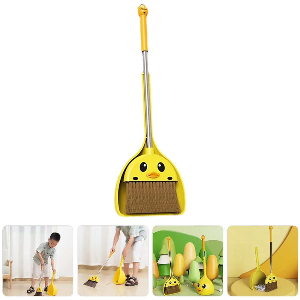 Little Yellow Duck Broom Cleaning for Kids Plastic Small Pp Long Handle Household Supply