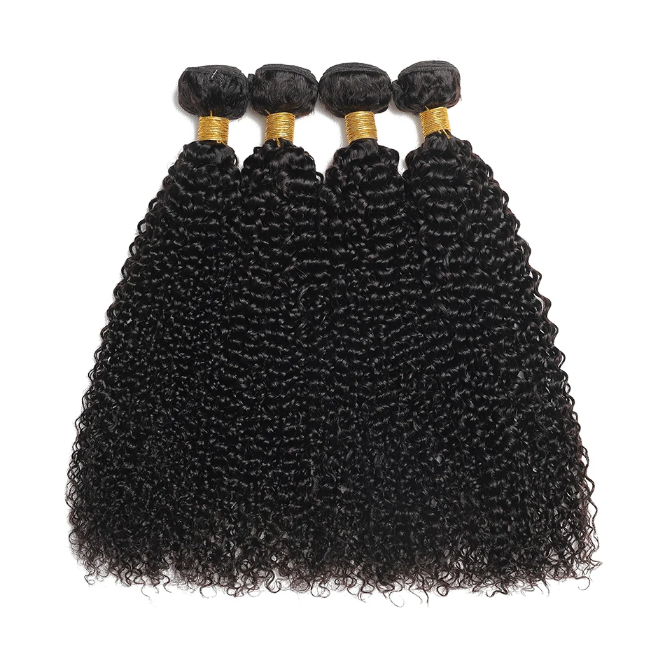 Brasileiro Kinky Curly extensões de cabelo humano, não transformados Cabelo Virgem, Raw Hair Weave Bundles, Jerry Curly, 12A, 1 PC, 2 PCs, 3 PCs