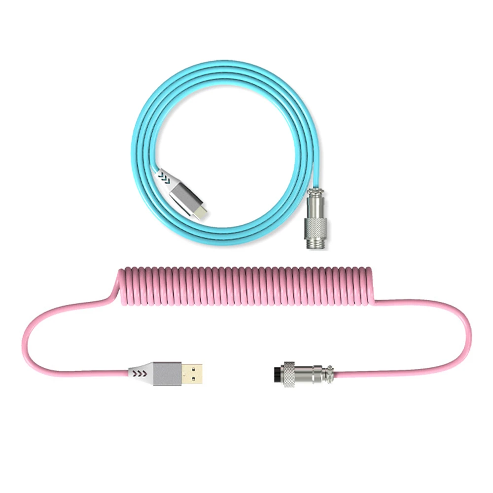 

Type C USB Cable Mechanical Keyboard Spiral 1.8M Gaming Coiled Aviator Data Cable Air Plug Connector