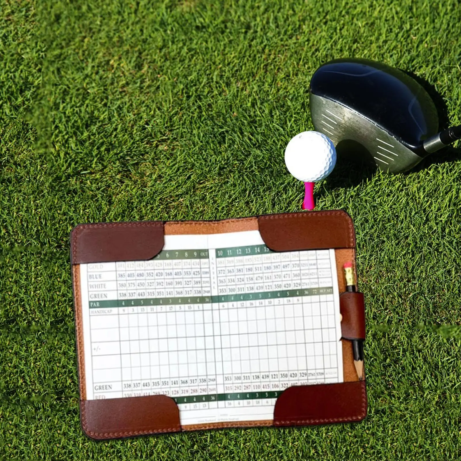 Golf Scorecard Holder Golf Yardage Book Cover for Outdoor Golfing Practicing