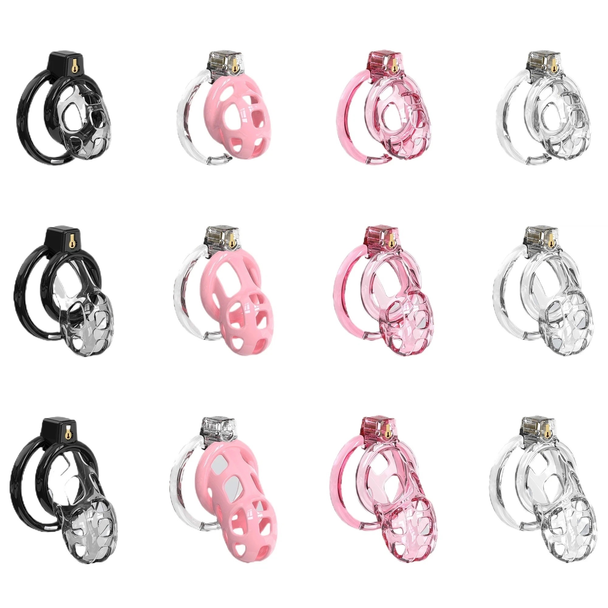 Male Chastity Cage Soft Adjustable Abstinence Penis Ring Bondage With 6 Size Rings Urinary Catheter Penis Lock BDSM Sex Toys