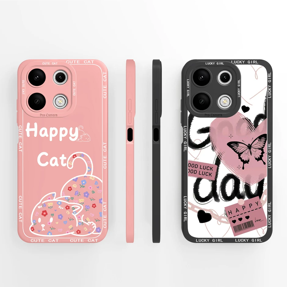 For Xiaomi Redmi Note 13 13 Pro 4G Phone Case Pretty Flower Liquid Silicone Back Cover For Redmi Note13 13Pro 4G Prevalent Funda