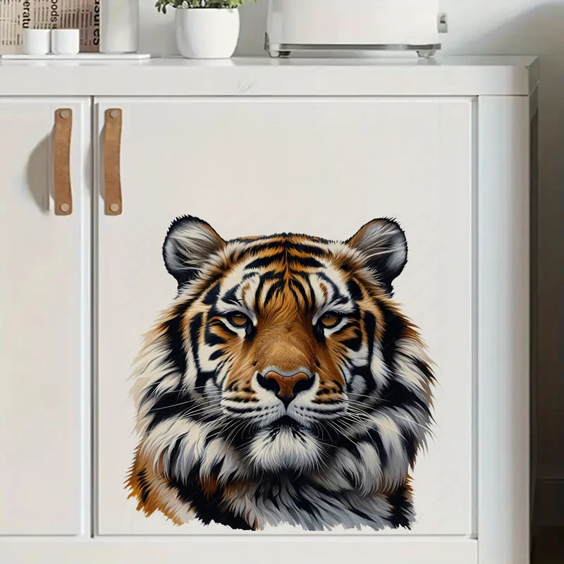 MT839# Fierce Tiger Decal Bedroom Entryway Living Room Porch Home Decoration Wall Stickers, Removable Toilet Stickers