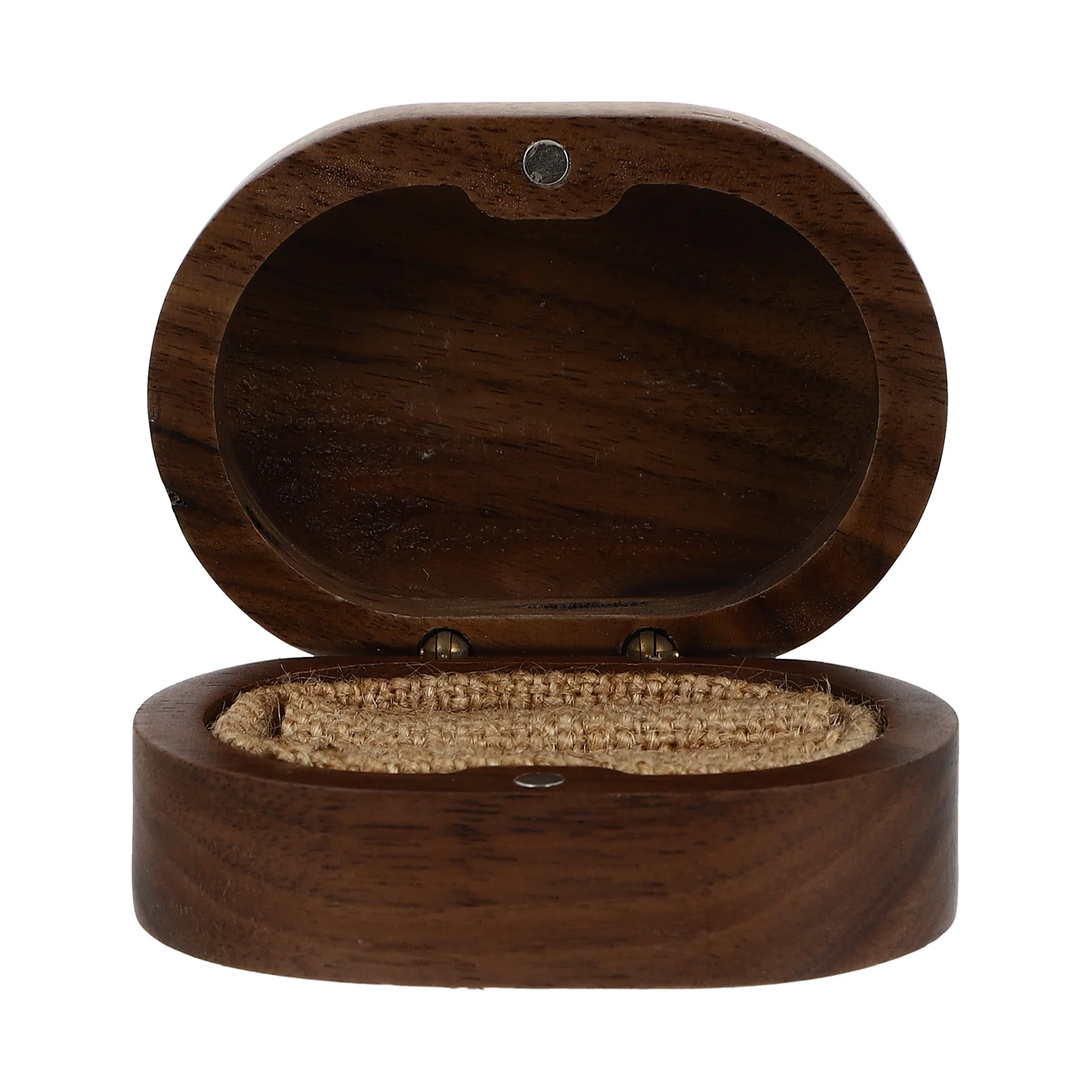 1 قطعة صندوق هدايا مجوهرات الجوز الأسود المغناطيسي إغلاق حلقة حقيبة للتخزين منظم متعدد الاستخدامات للخواتم والقلائد والأساور #6