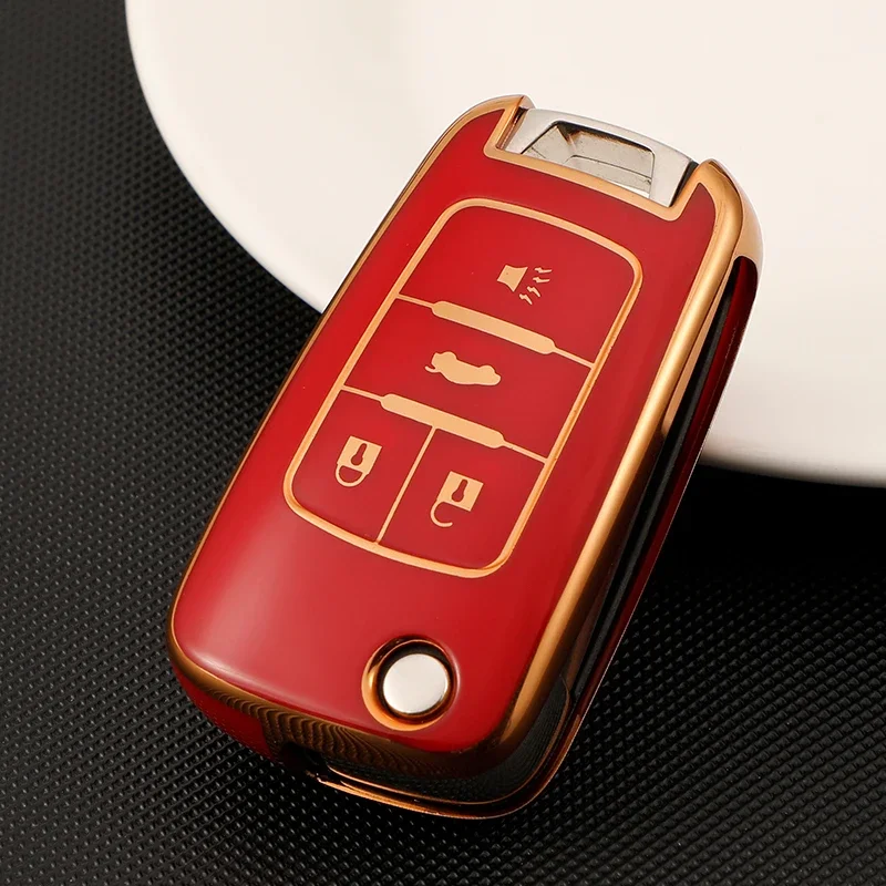 TPU Flip Car Key Fob Case Cover for Chevrolet Cruze Impala Camaro Garna Equinox Volt Yakista AVEO Impala GMC Buick Excelle GL8