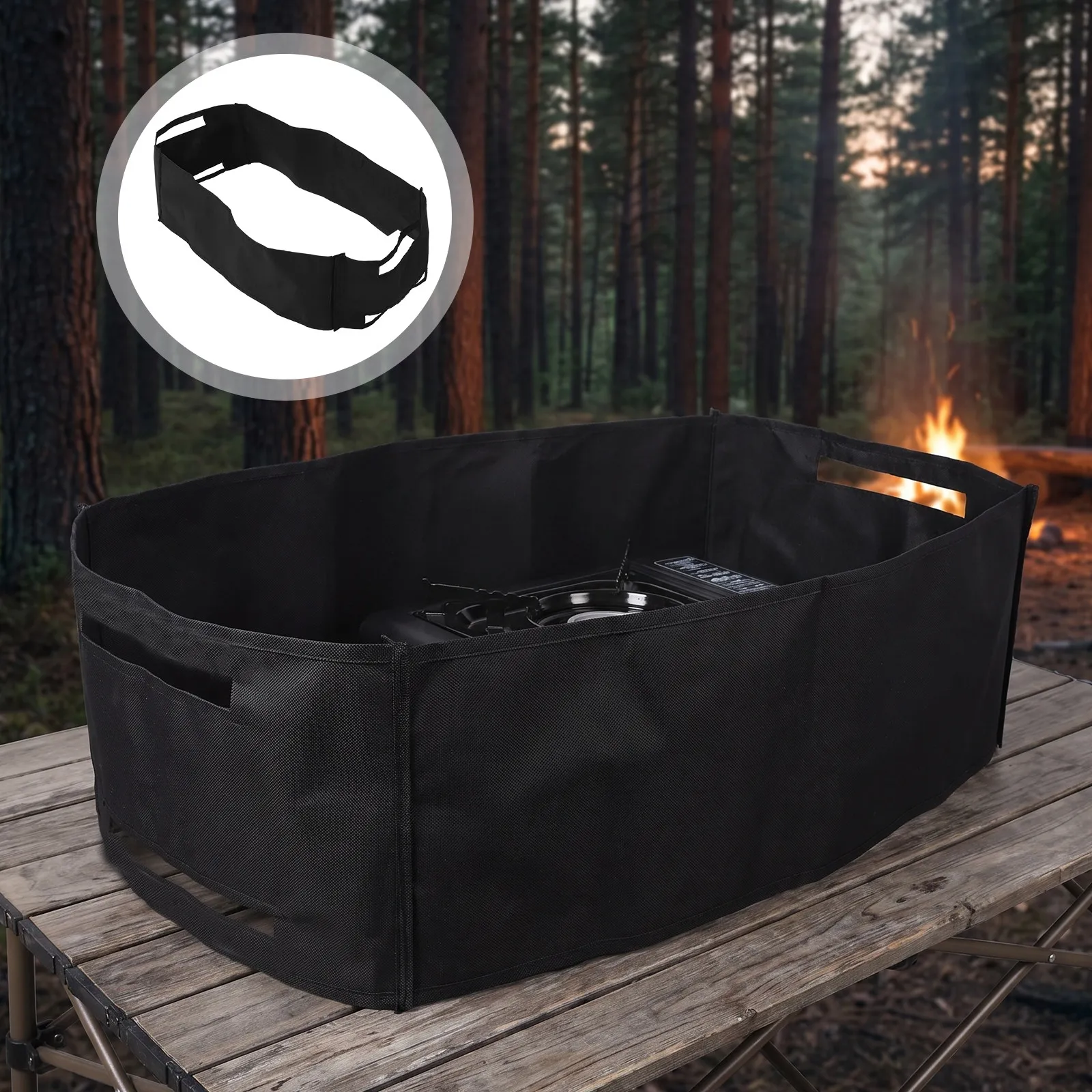 Camping Cooking Wind Blocker - 4 sztuki składanych osłon wiatrochronnych do
