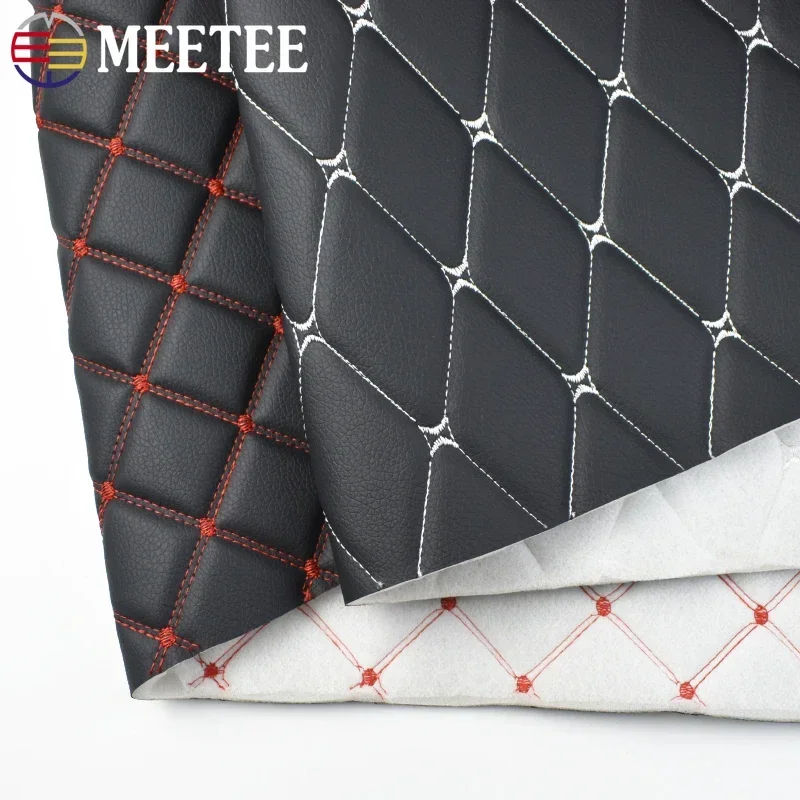 Meetee 45*160 ซม.สังเคราะห์หนังผ้าประดิษฐ์ PVC Leathers สําหรับรถชั้นที่นั่งตกแต่งเบาะหัตถกรรมวัสดุ